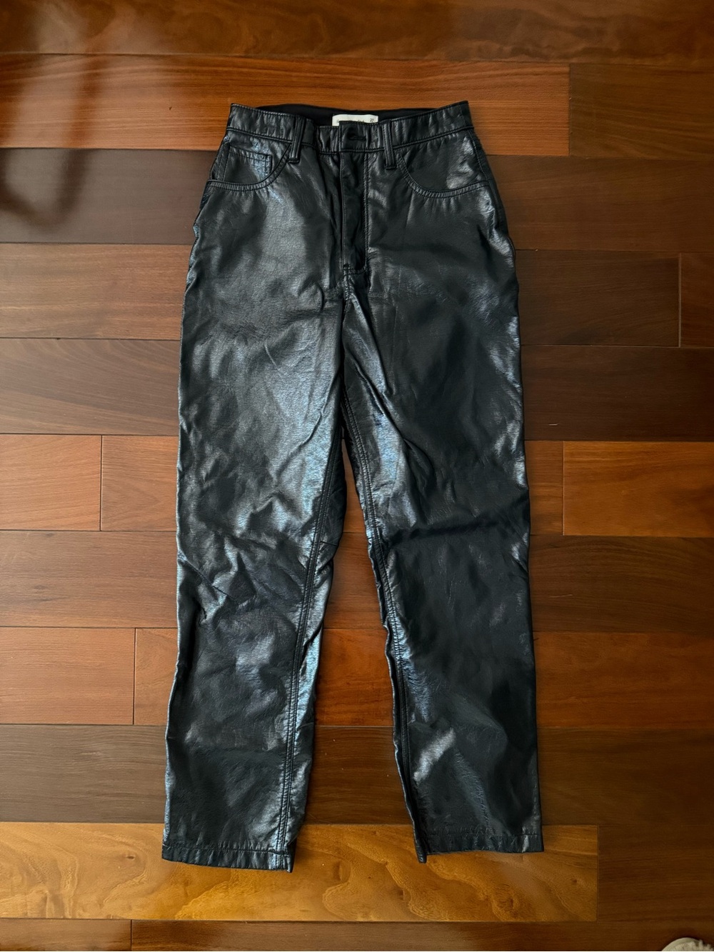 Abercrombie & Fitch Black Faux Leather Jeans